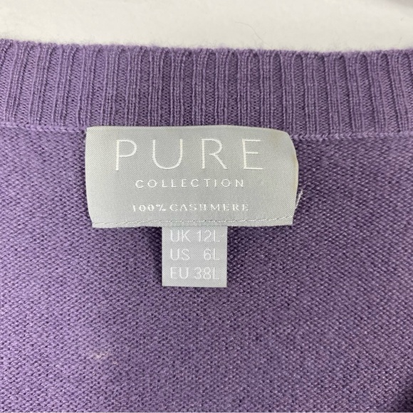 Pure Collection 100% Cashmere Vneck sweater size 6 - Picture 8 of 9